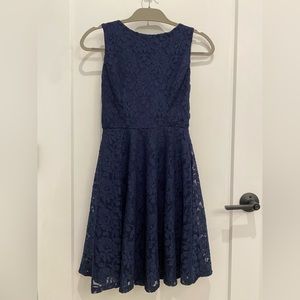 NWT Blue Sleeveless Lace Dress